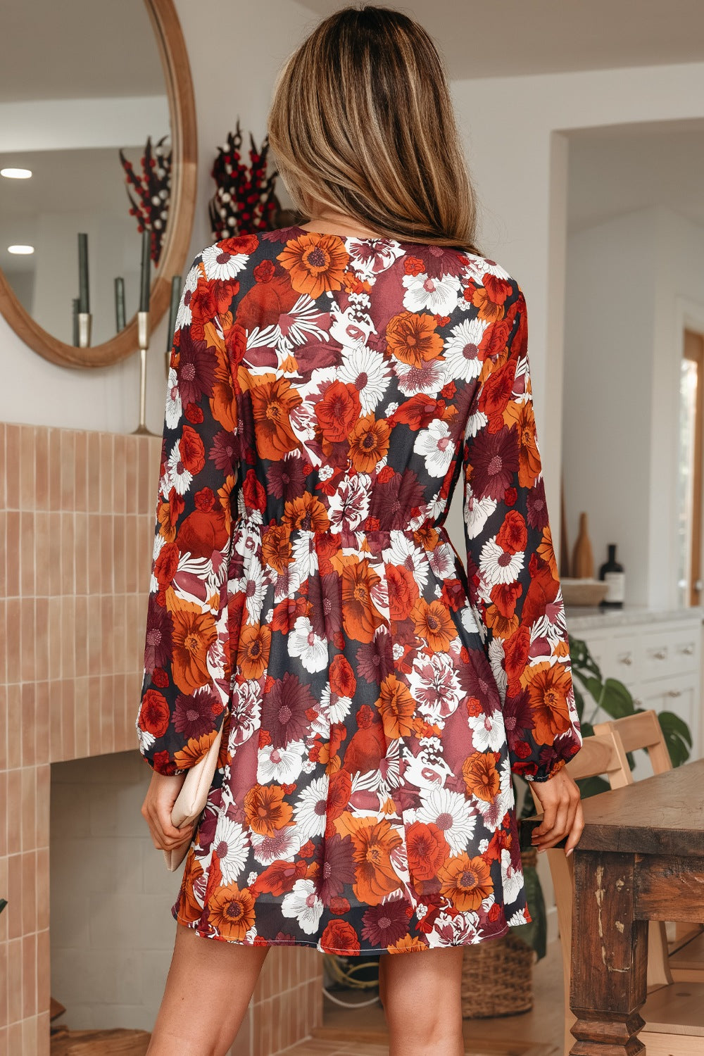 flowy mini dress with sleeves Luxe Flowy Mini Dress Elegant & Flattering