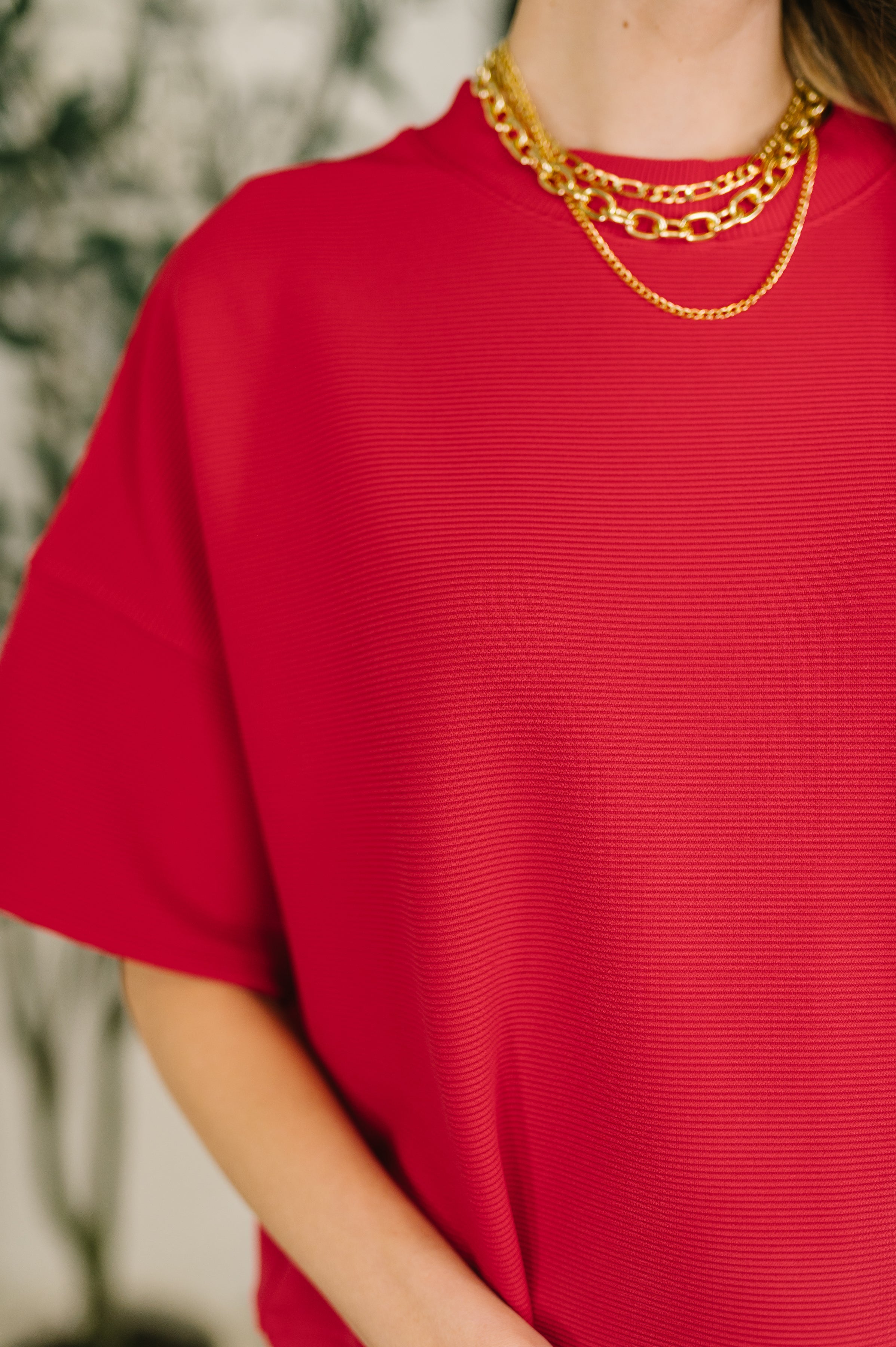 Sense of Clarity Boxy Top in Ruby