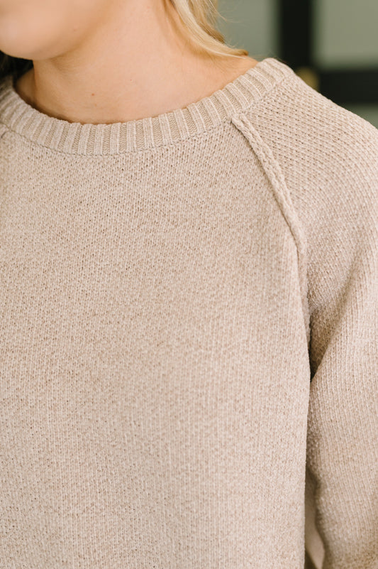 Raglan Sleeve Sweater in Mocha