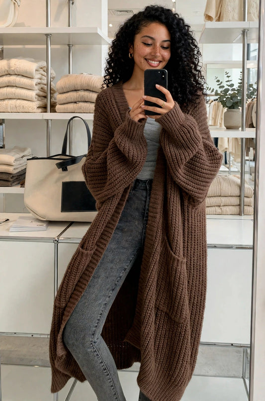 Chunky Knit Longline Cardigan