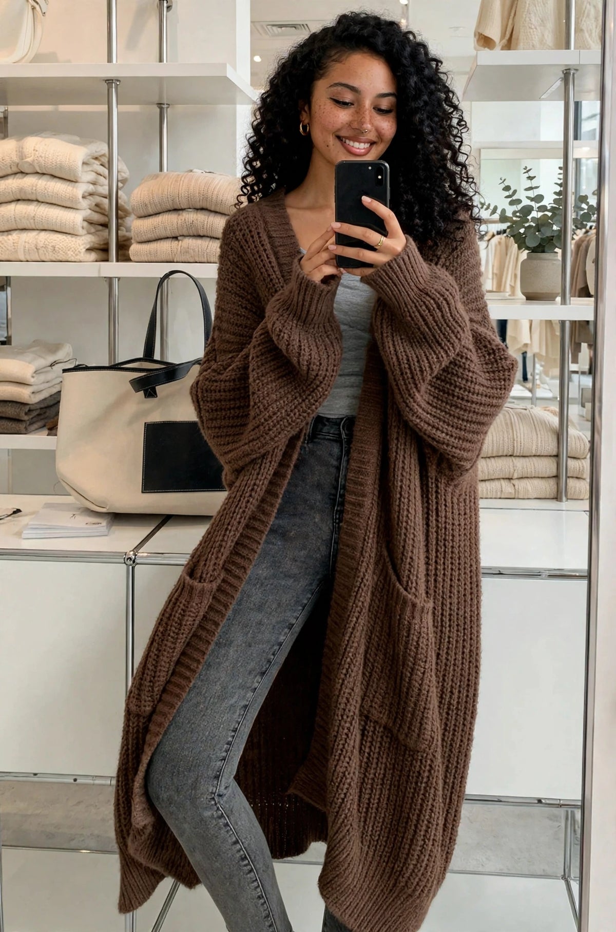 Chunky Knit Longline Cardigan