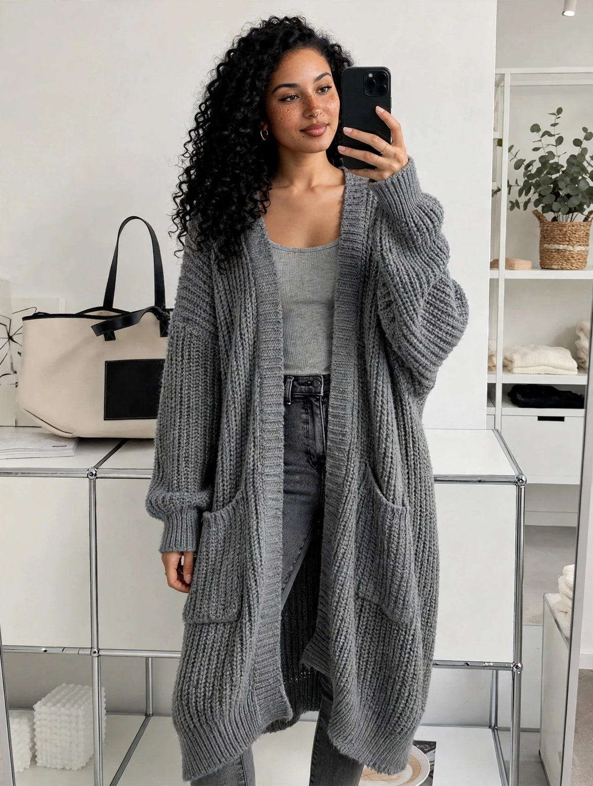 Chunky Knit Longline Cardigan